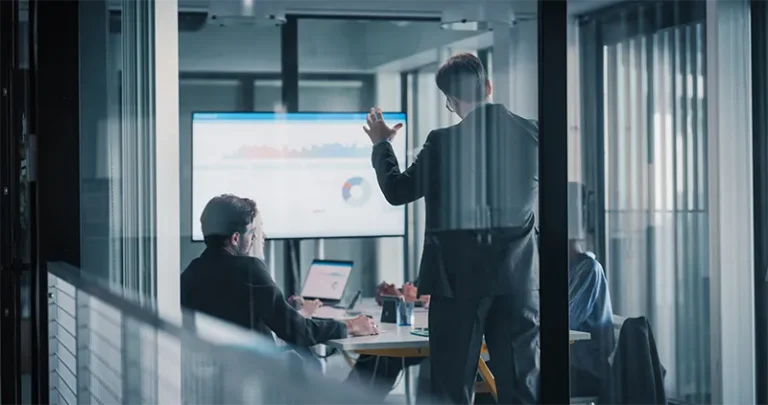 business meeting to Review Digital Dashboard